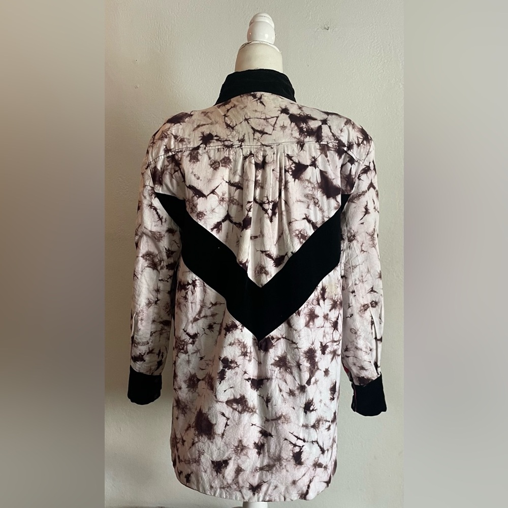 Reversible Batik Tie Dye Snap Button Front Pocket… - image 5